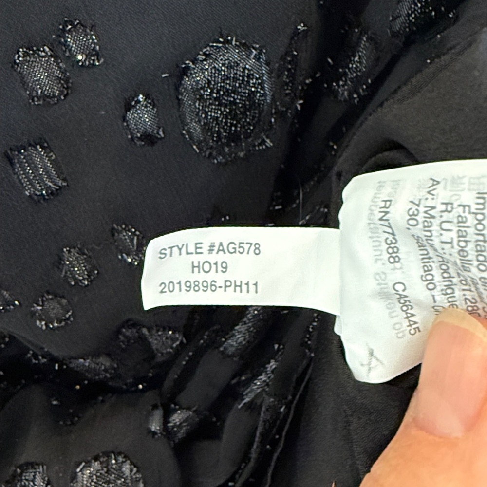 J.Crew Tie-Waist V-Neck Black Metallic Dot Jacquard Top XS - Picture 9 of 9